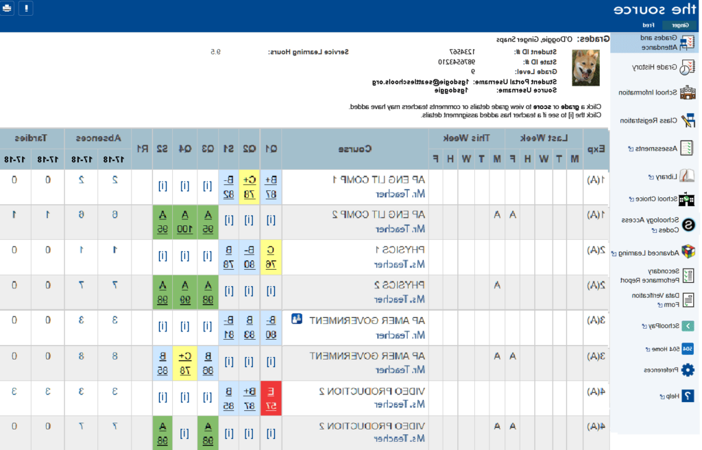 Source example secondary student